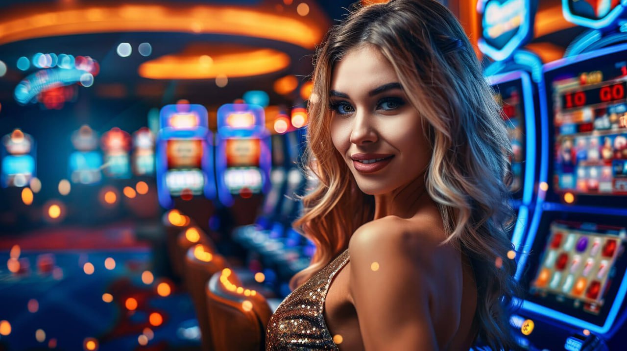 Dealer live Casino Hold'em di studio win1131 dengan kartu komunitas di meja